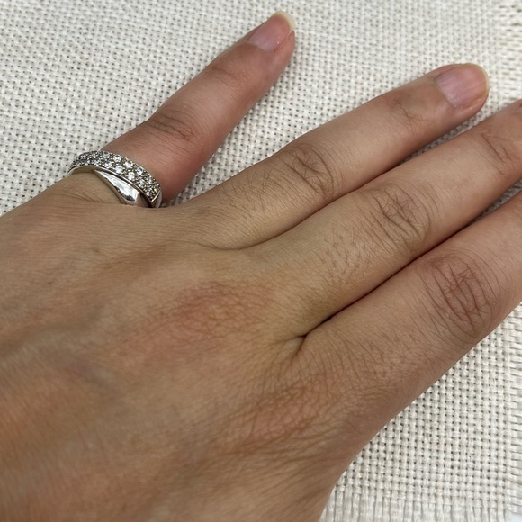 925 Dominique Malaysia Crossover CZ Band Ring - Size 5 - Picture 9 of 16